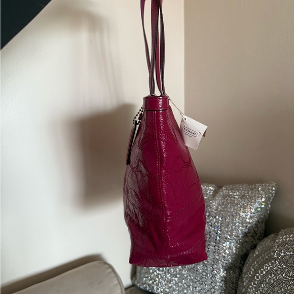 Coach Deep Pink Leather Tote - Picture 4 of 10
